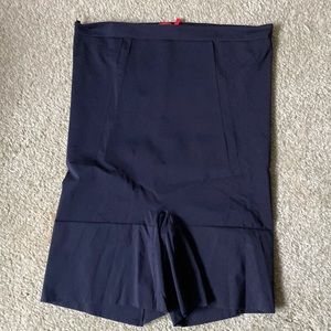 SPANX 3X black shapewear high waist to mid thigh.
